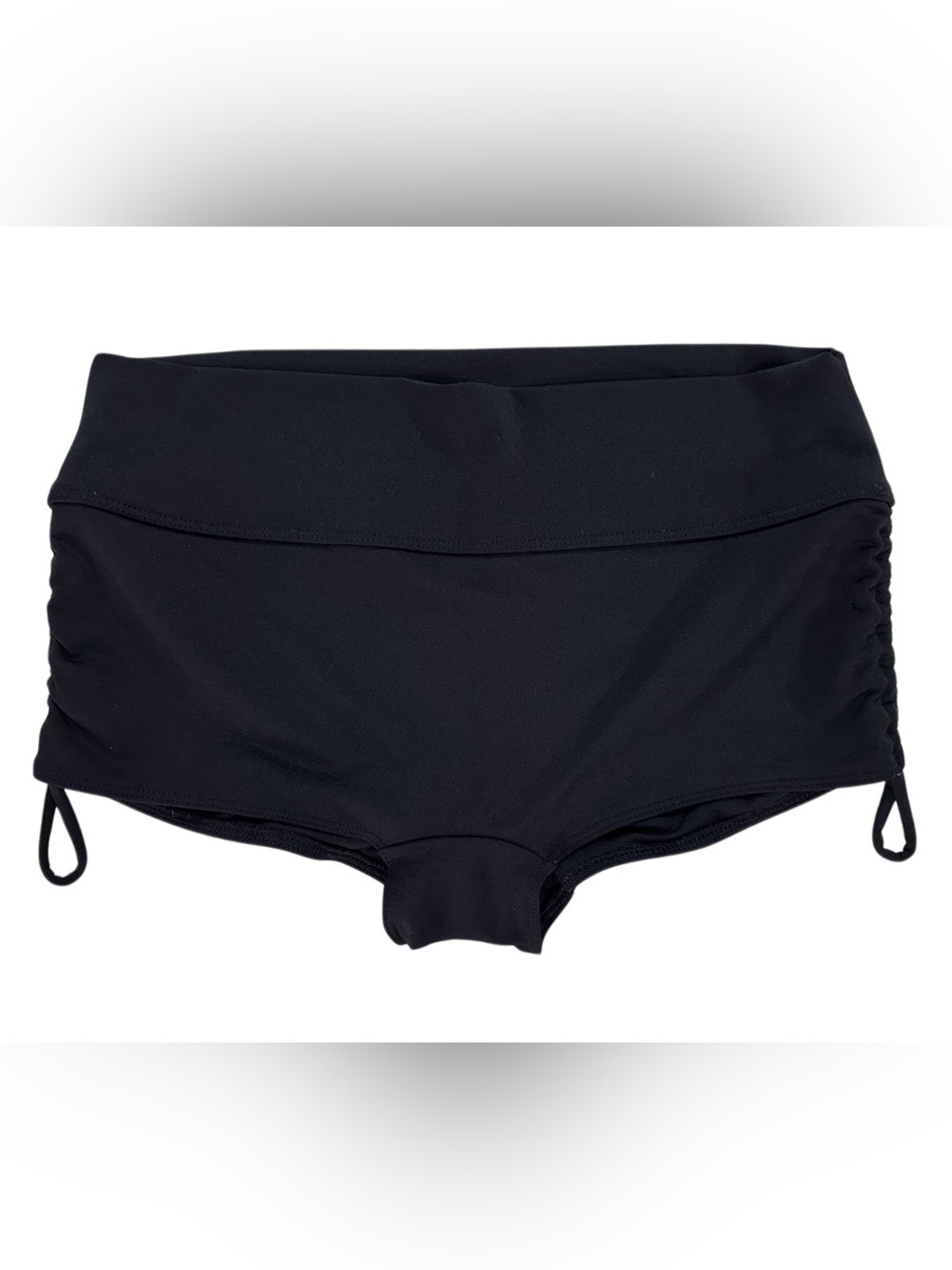 PINK Victoria’s Secret Black Swim Bottoms Ruched Side Tie Size S
